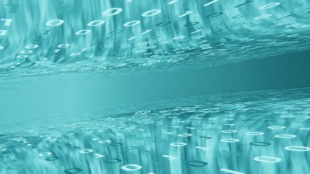 Digital data flowing through cyberspace, illustrating maintaining useful digital organization habits